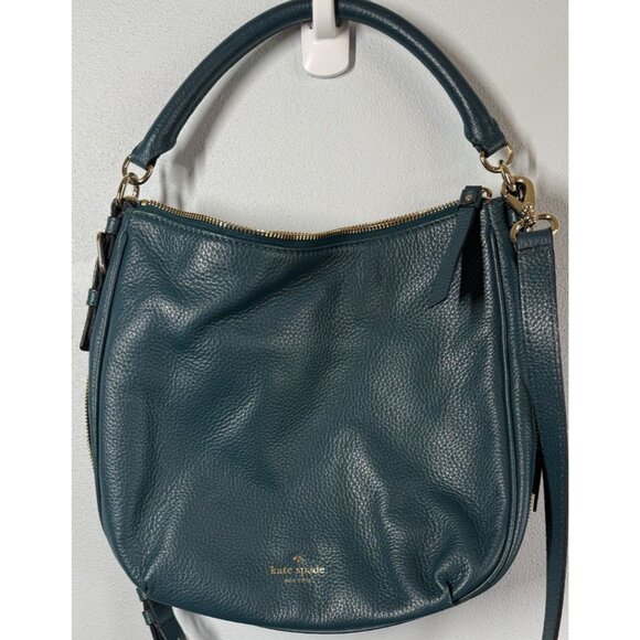 kate spade Handbags - Kate Spade Vivian Hobo Bag Green Pebble Leather Purse Pockets Shoulder Strap